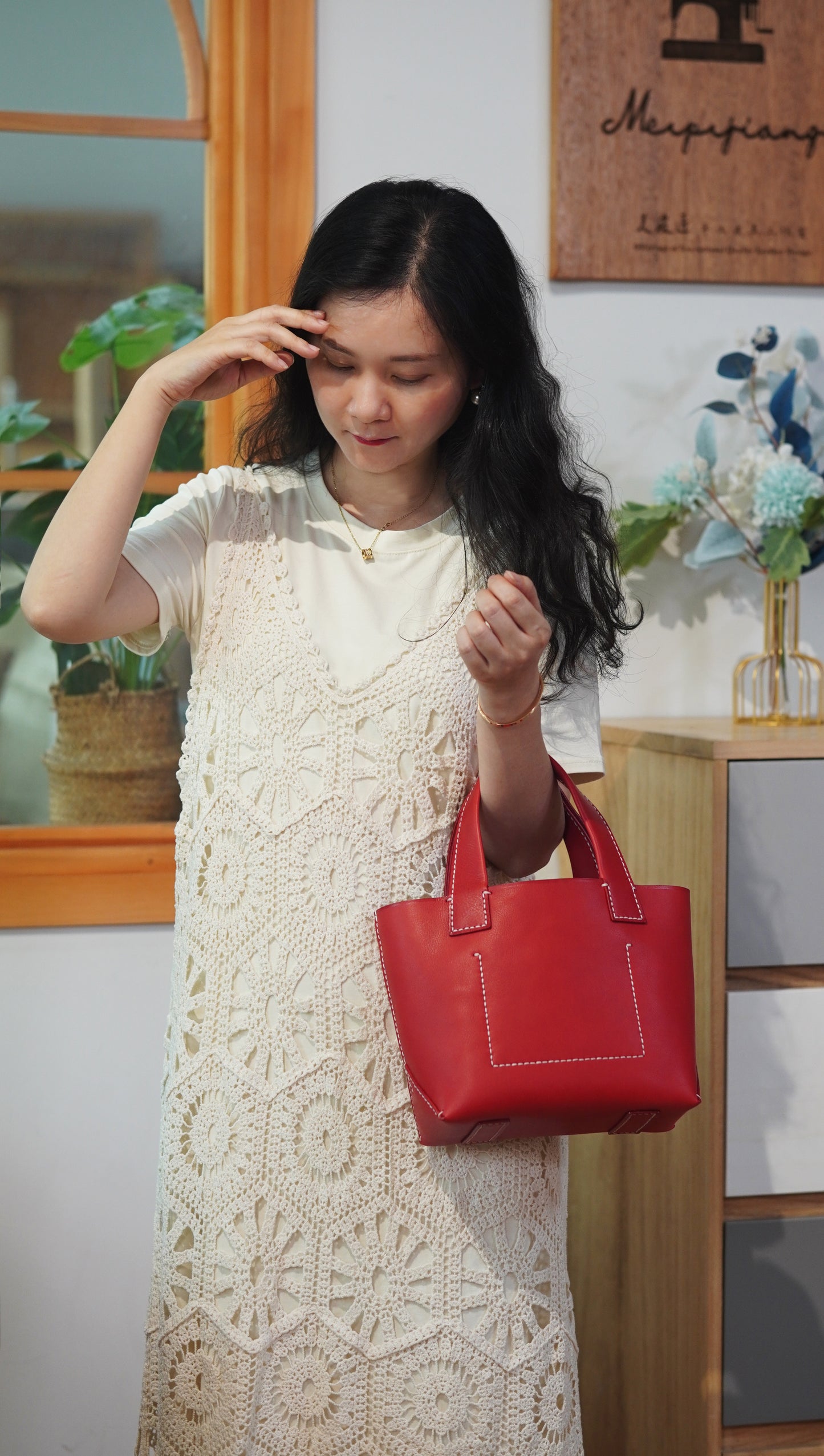 Hand-sewn vegetable basket